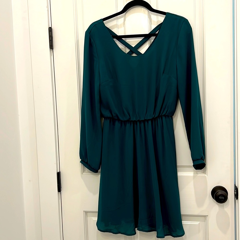 Emerald Green Long Sleeve Dress Medium